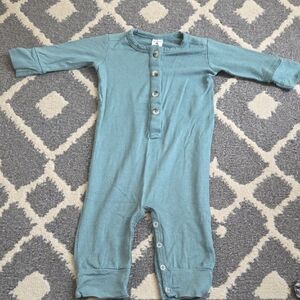 Blue Button-Up Baby Romper